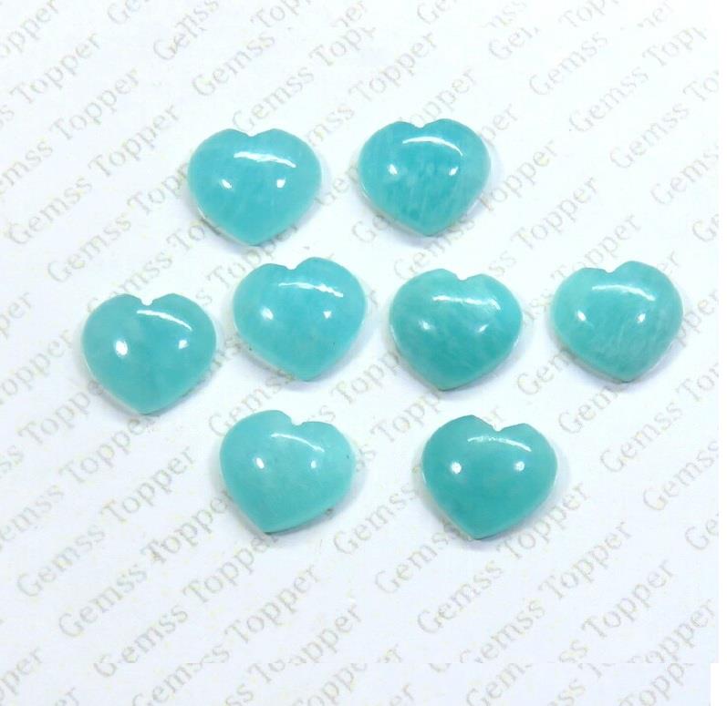 Amazonite 10x10 mm Heart Shape Cabochon